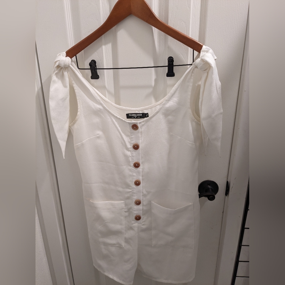 Light White Shorts Jumpsuit